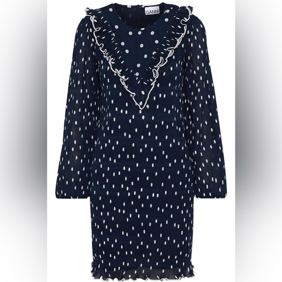 Ganni Polka Dot Dress - Size 34 - Picture 3 of 4
